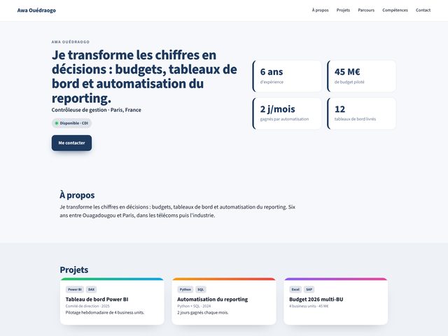 Modèle de portfolio Ledger