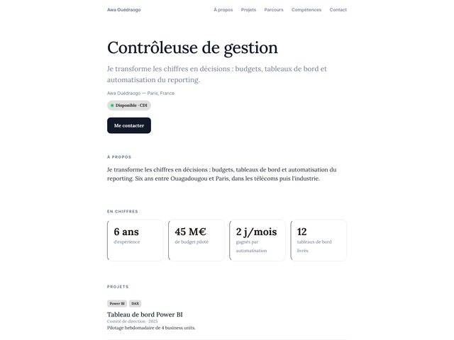 Modèle de portfolio Minimal