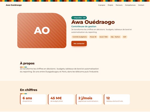 Modèle de portfolio Sahel