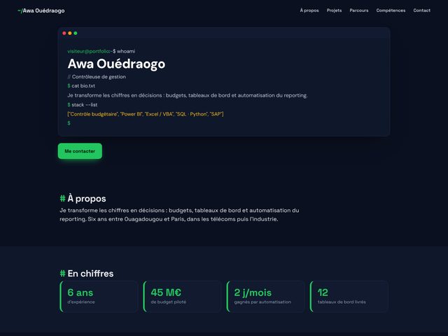 Modèle de portfolio Terminal